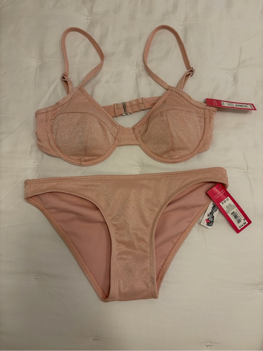 Xhilaration Shimmery Blush Pink Bikini Set